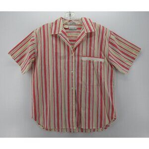 VINTAGE Levis Top Medium Sportswear Shirt Loop Collar Striped 80s *